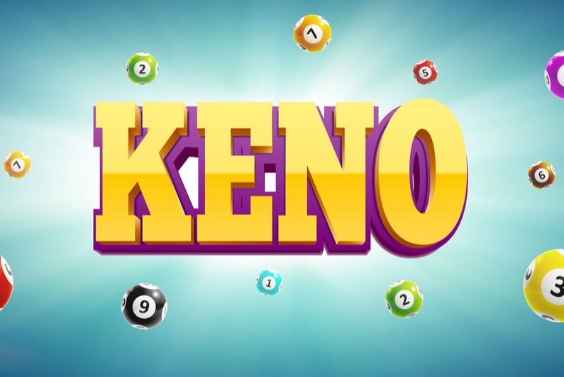 Keno logo with lottery balls