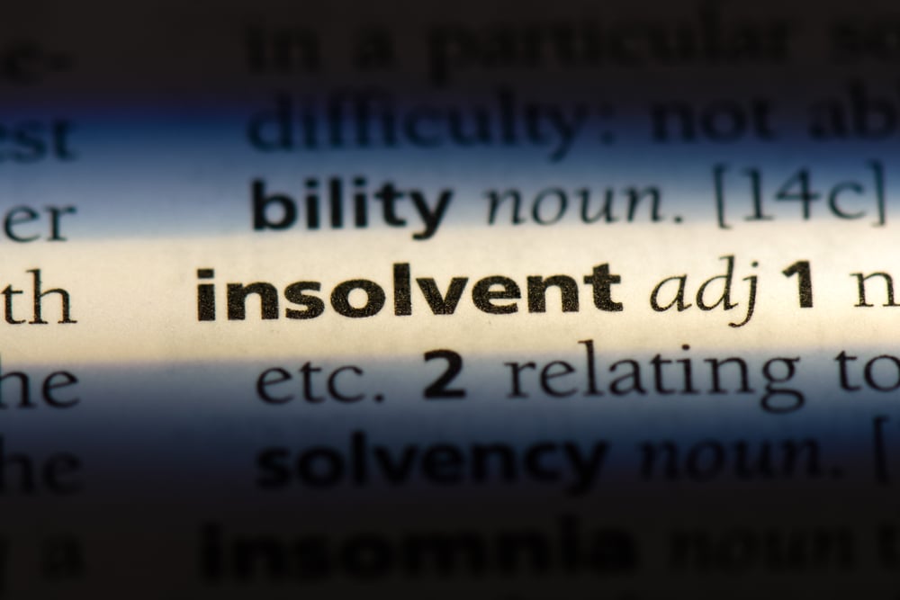 insolvent dictionary entry