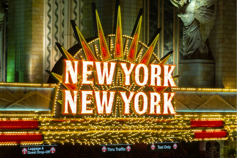 New York New York casino sign