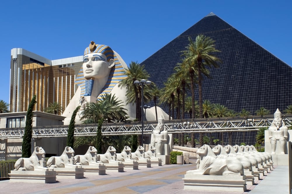 facade of the Luxor Hotel and Casino in Las Vegas