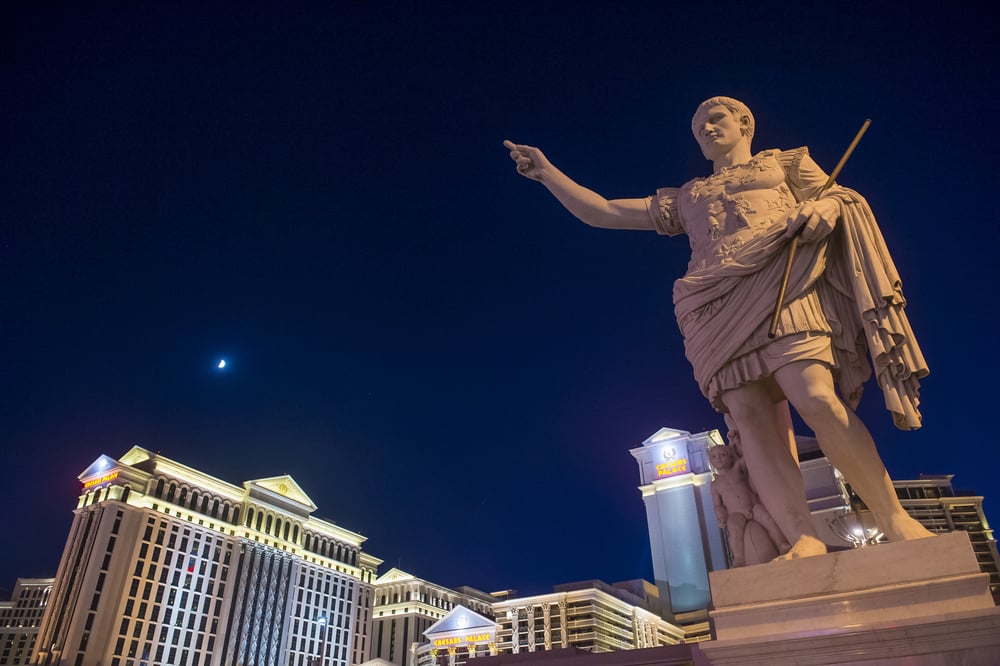 statue of Julius Caesar outside Caesars Palace in Las Vegas