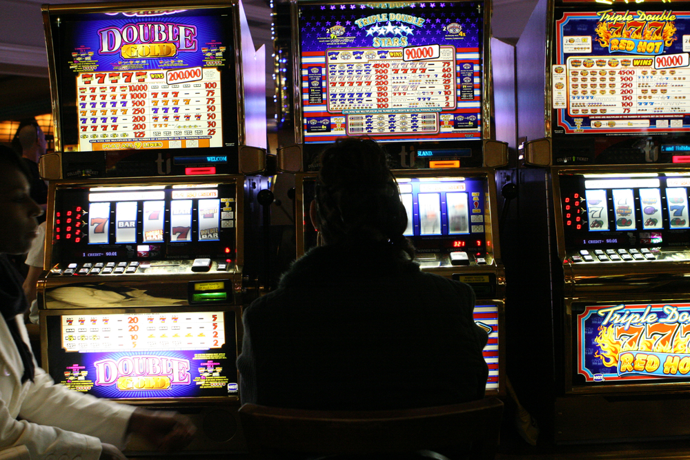 three slot machines side by side